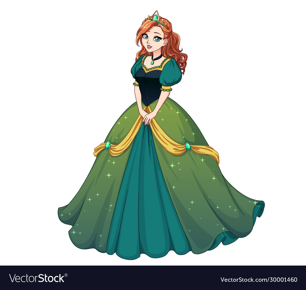 princess with green dress