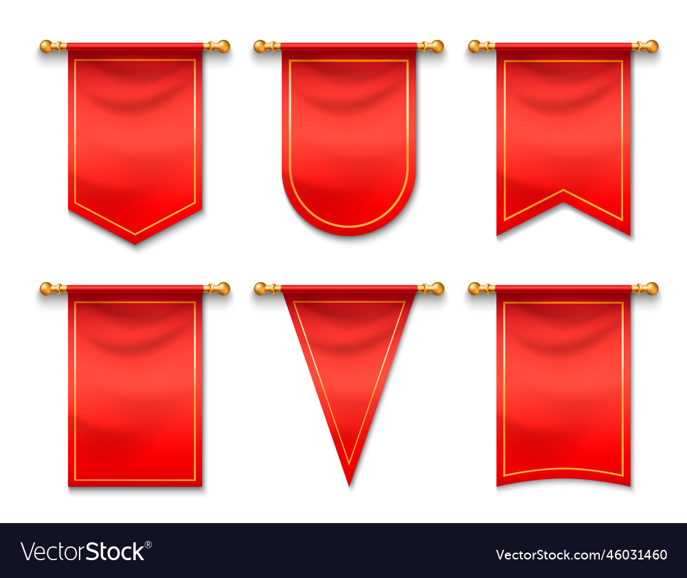 Red banner set Royalty Free Vector Image - VectorStock