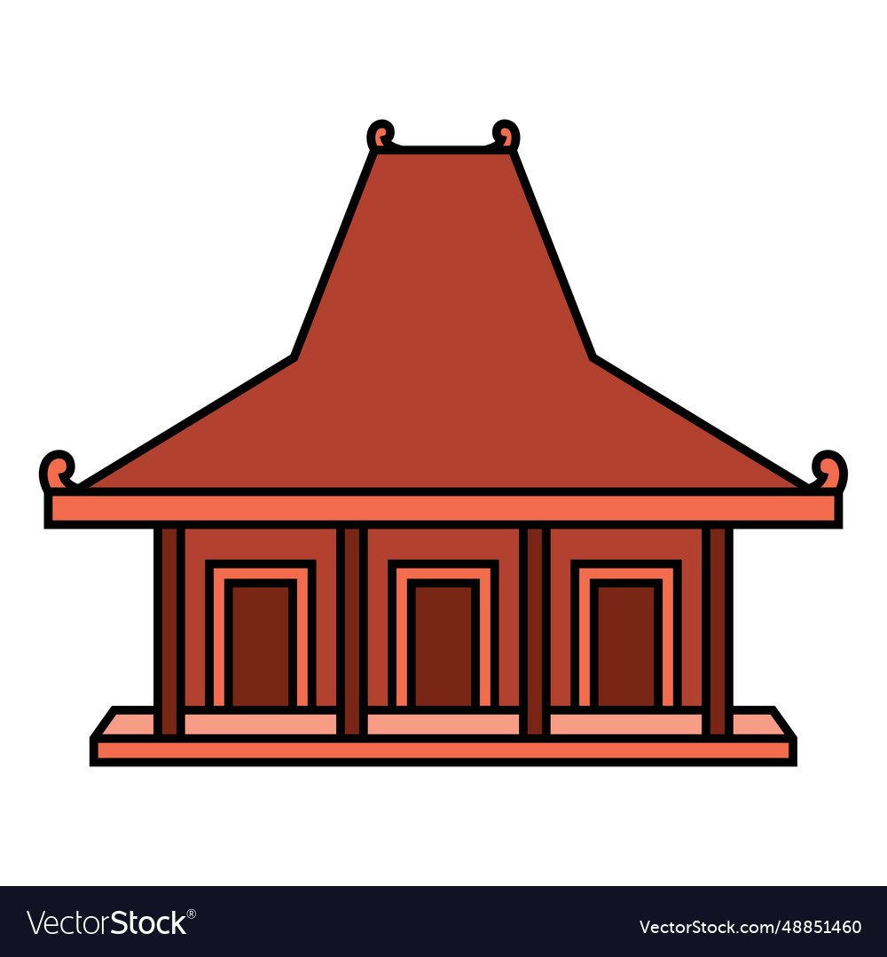 Rumah Adat Joglo Traditional House From Java Vector Image