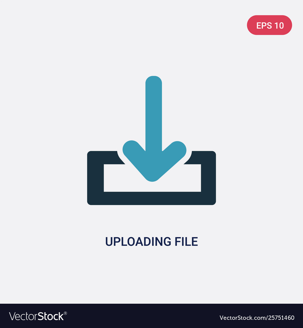 Two color uploading file icon from user interface Vector Image