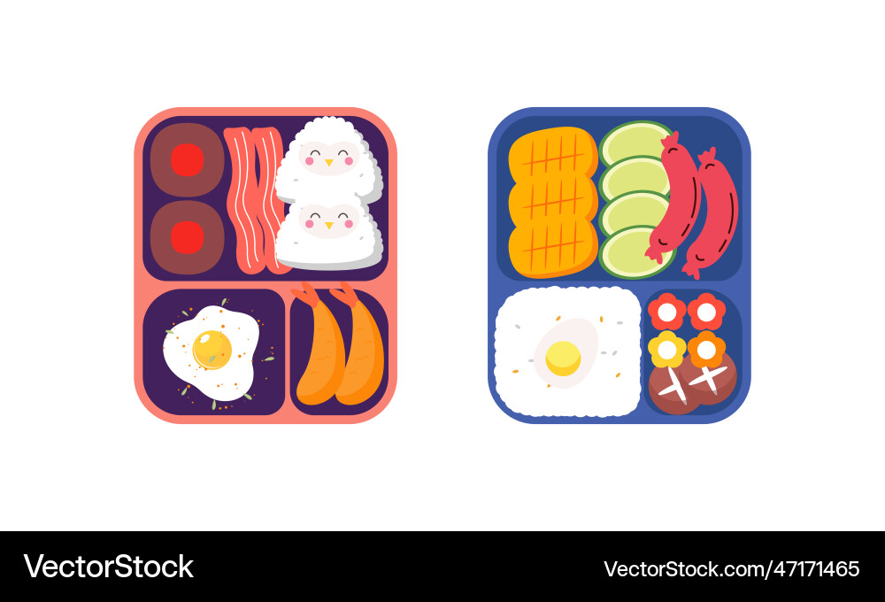 Bento box logo japanese lunch box Royalty Free Vector Image