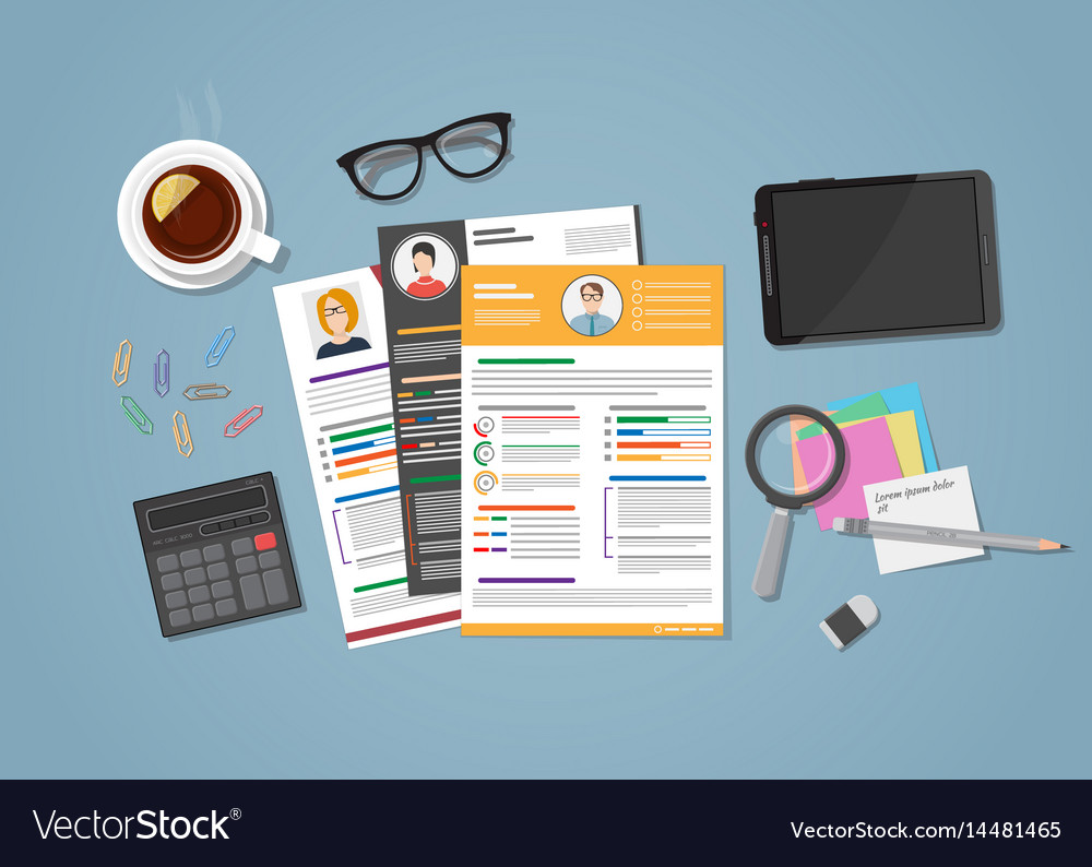 Cv workspace with objects Royalty Free Vector Image