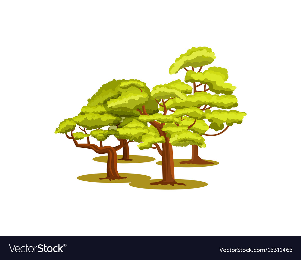 Group of green trees icon Royalty Free Vector Image