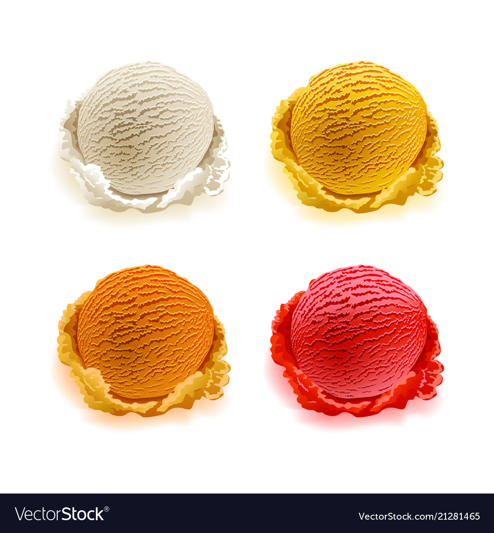 Set of ice cream scoops different colors Vector Image