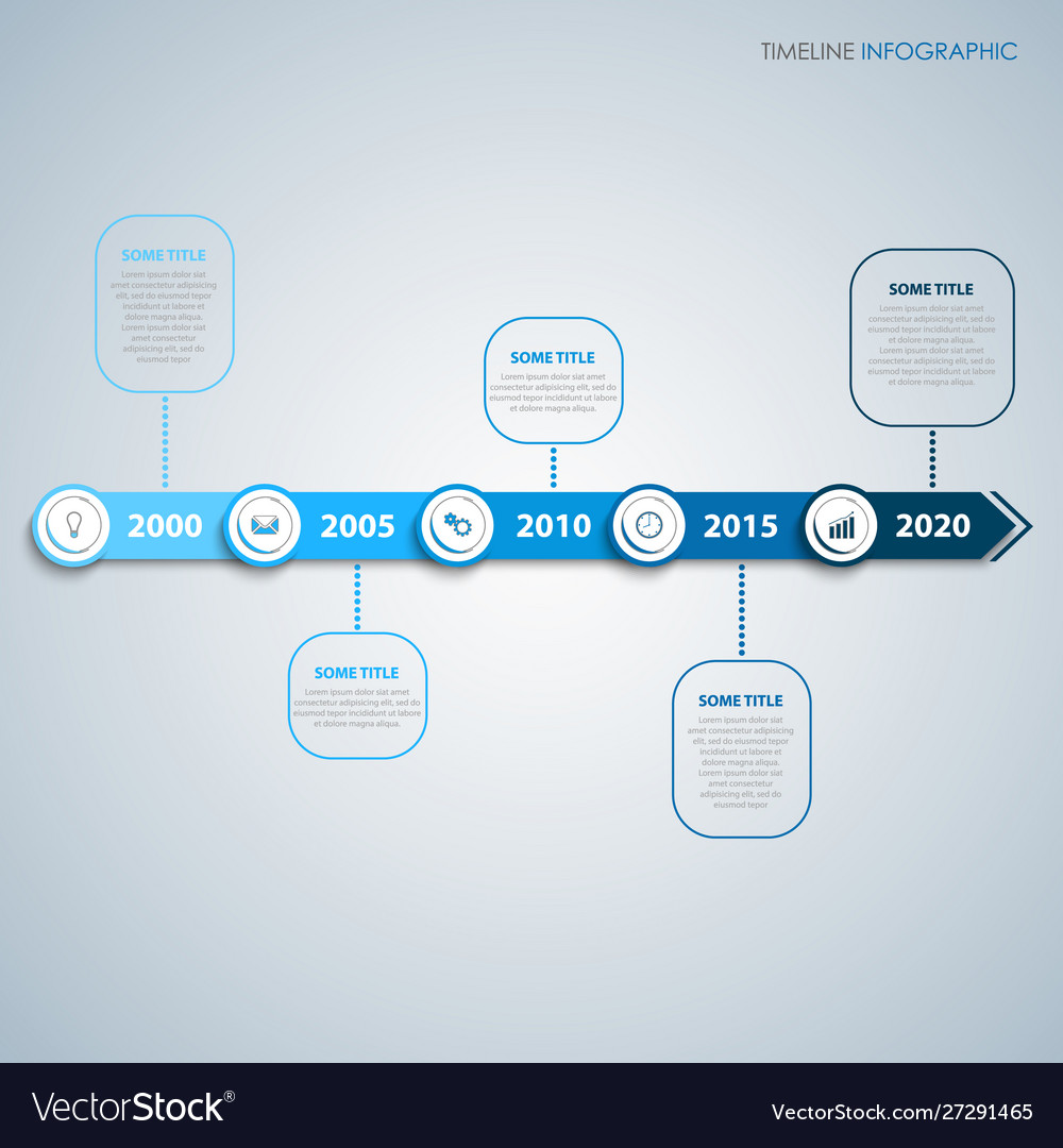 Time line info graphic with abstract pointers Vector Image