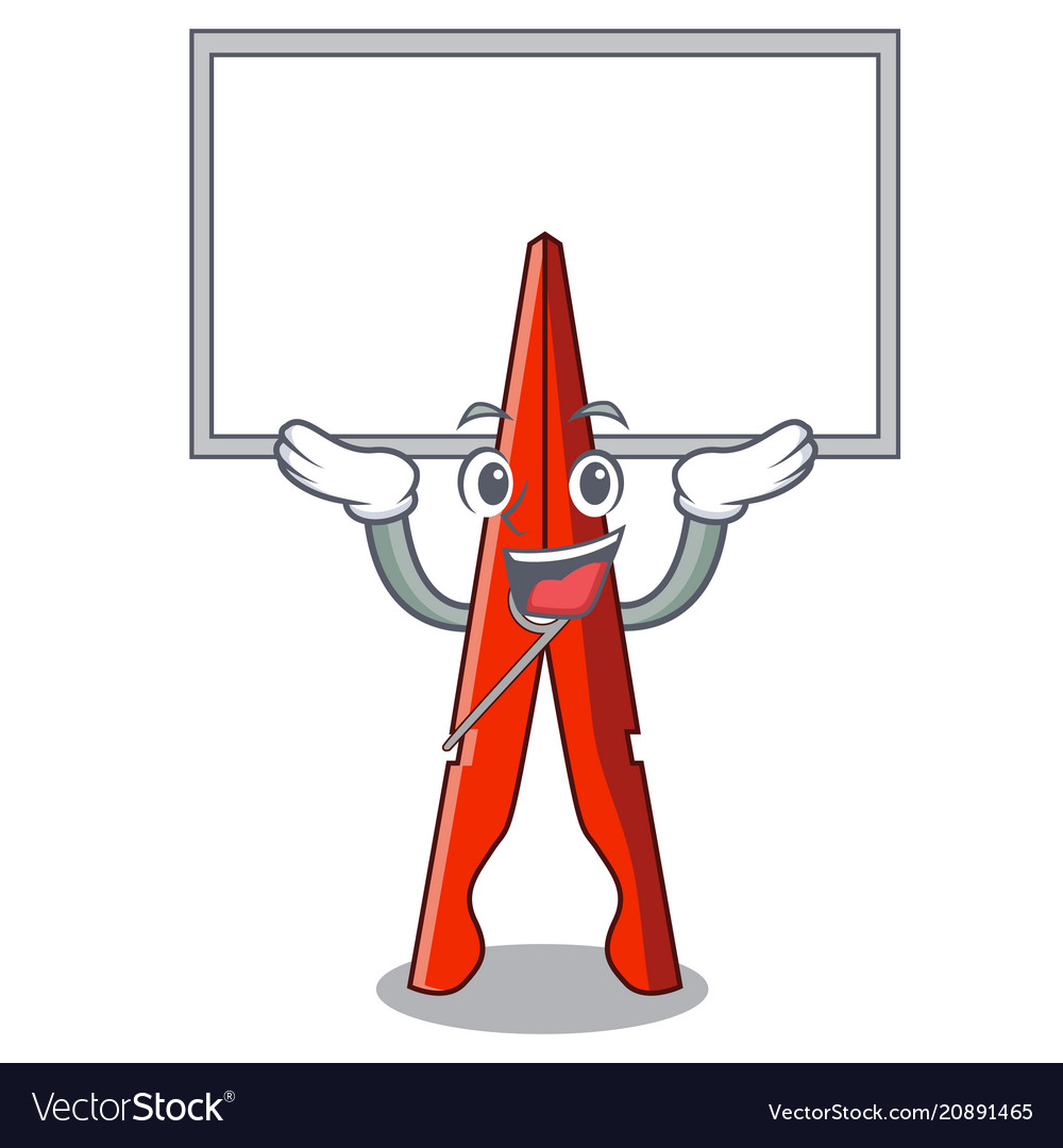 Up board clothes peg character cartoon Royalty Free Vector