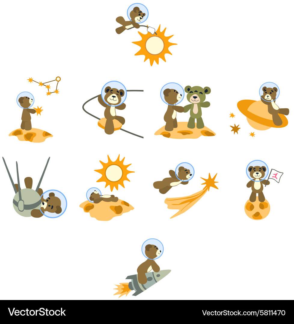 Bear-spaceman Royalty Free Vector Image - VectorStock