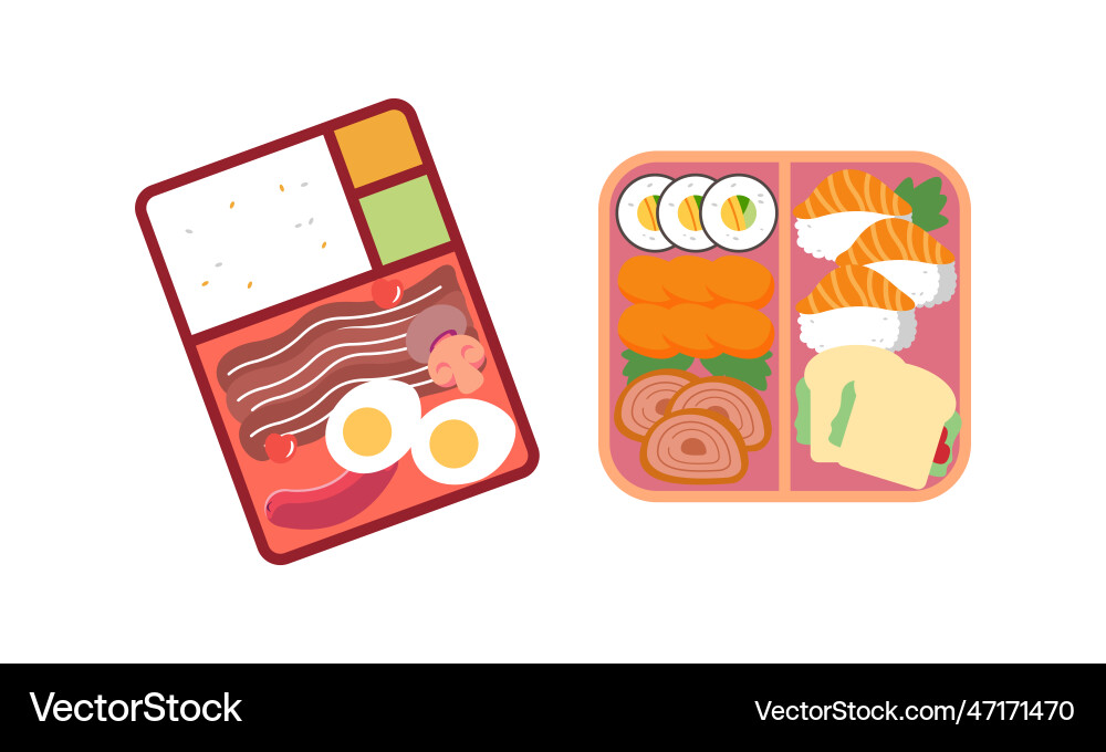 Bento box logo japanese lunch box Royalty Free Vector Image