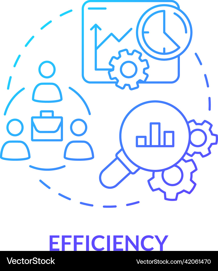 Efficiency blue gradient concept icon Royalty Free Vector