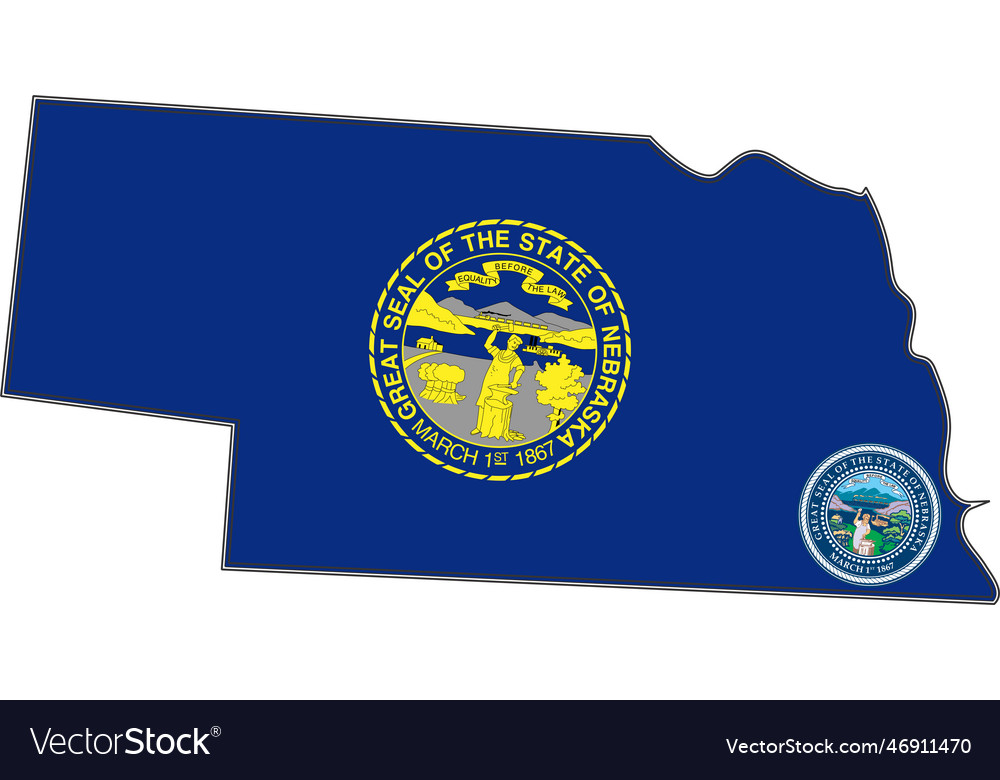 Map of nebraska state usa Royalty Free Vector Image