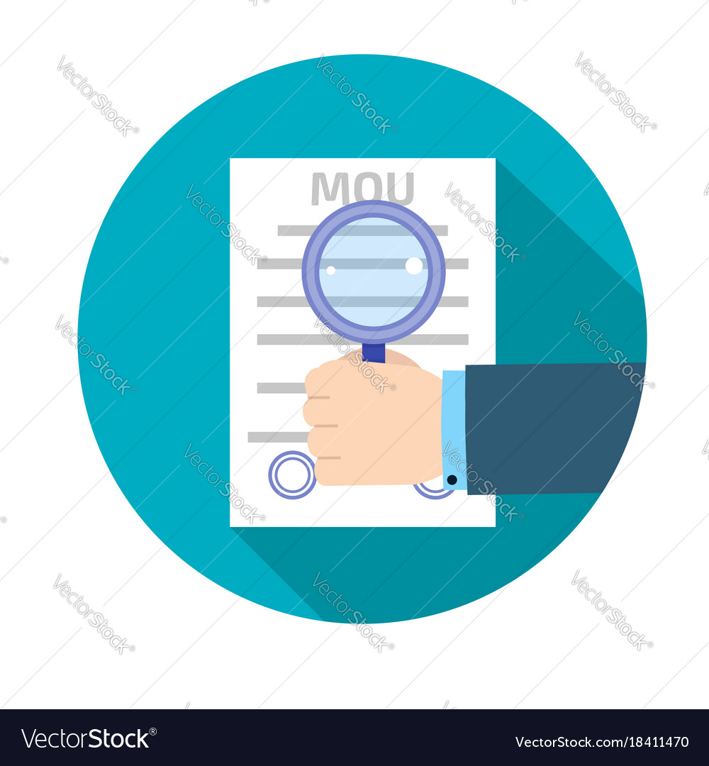 Memorandum of understanding mou icon Royalty Free Vector