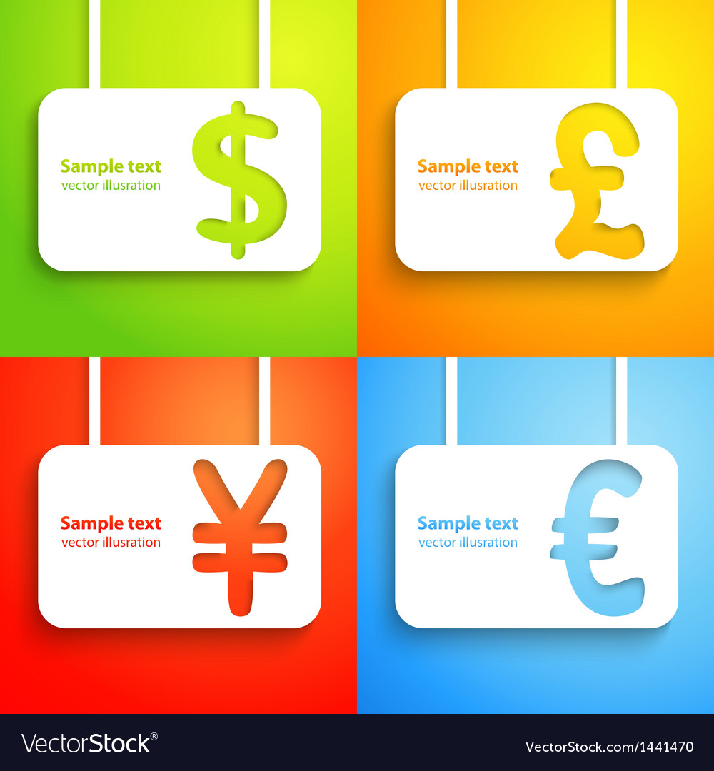 paper-currency-signs-dollar-euro-yen-and-pound-vector-image