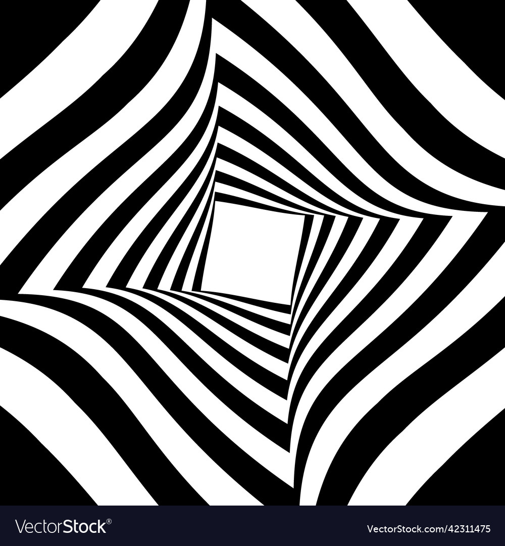 A black and white spiral optical illusion Vector Image