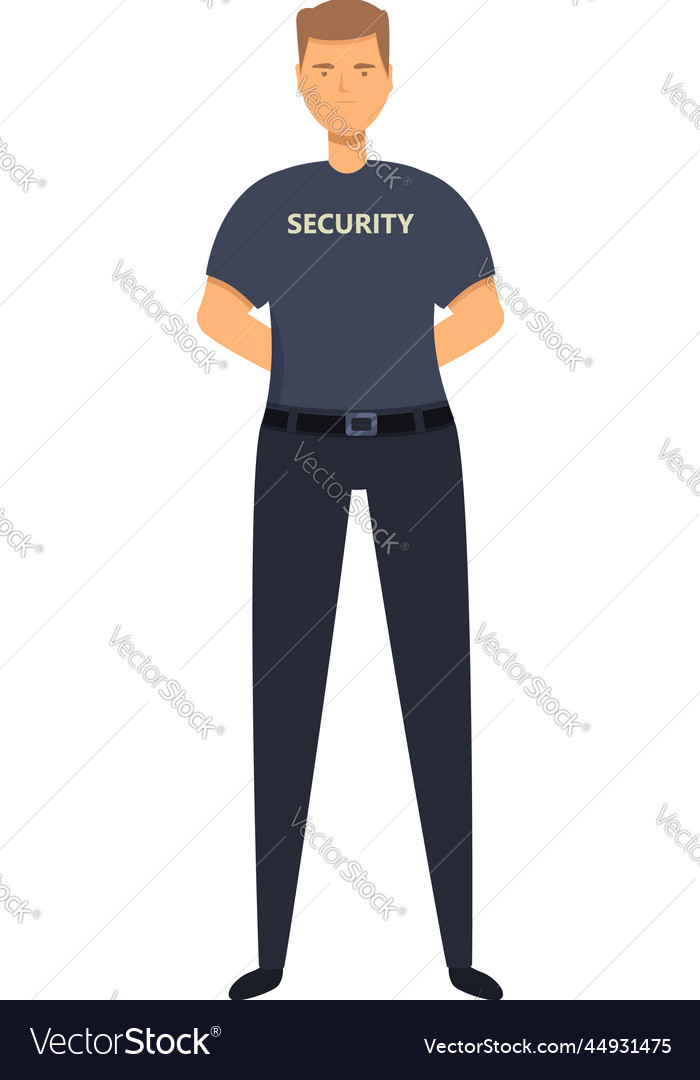 Area guard icon cartoon police man Royalty Free Vector Image