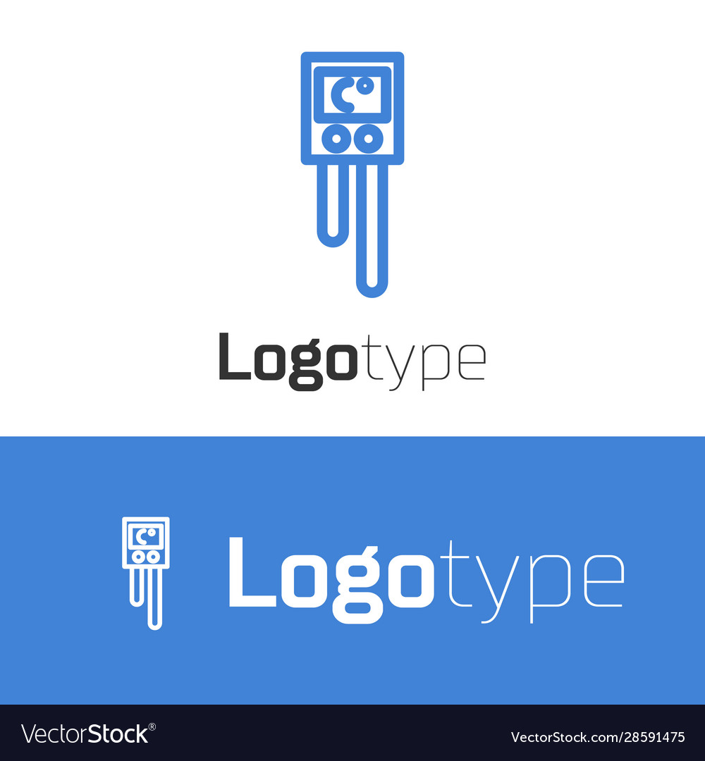 Blue line temperature and humidity sensor icon Vector Image