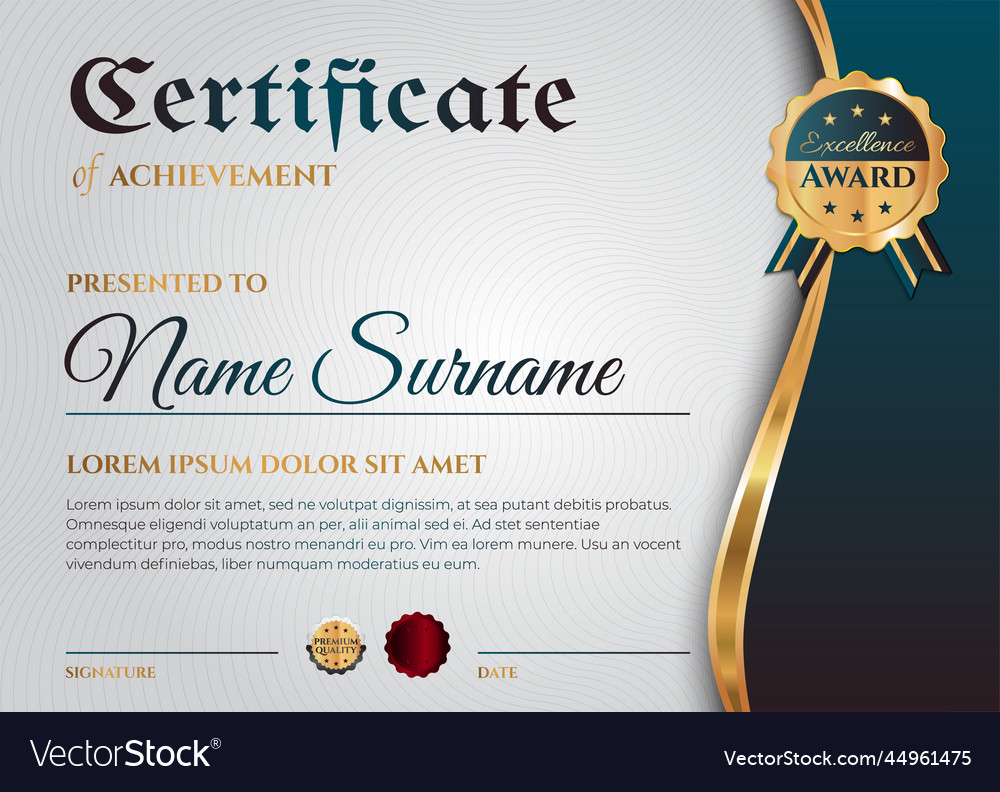 Certificate diploma template in modern style Vector Image