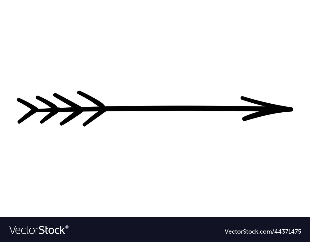 Hand painted bow arrow Royalty Free Vector Image