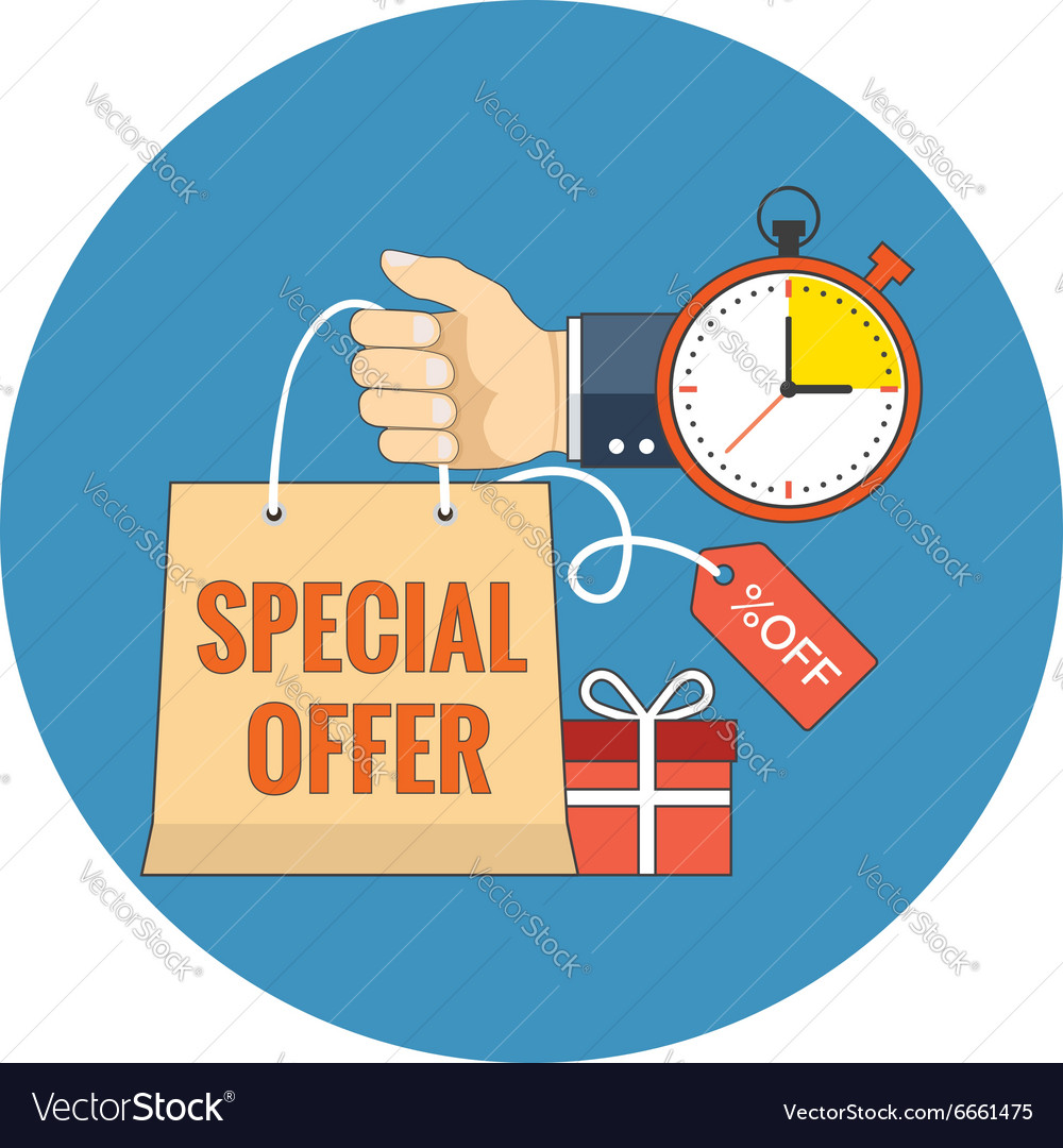 Limited time special offer concept flat design