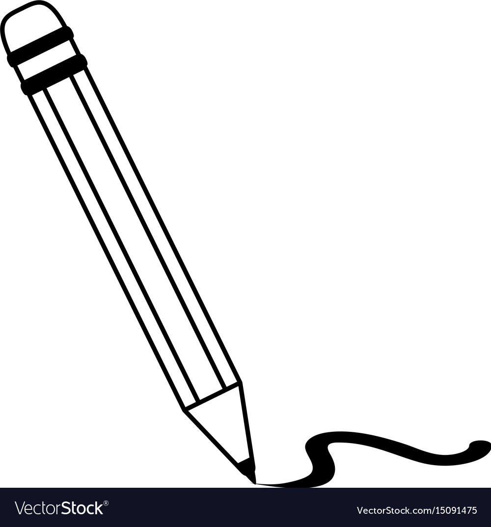 Pencil cartoon draw Royalty Free Vector Image - VectorStock