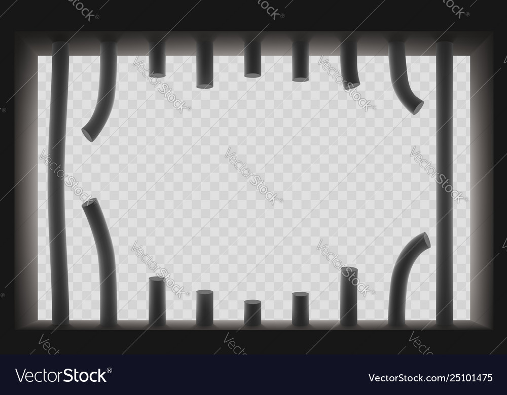 Window with sawed prison bars jail break Vector Image