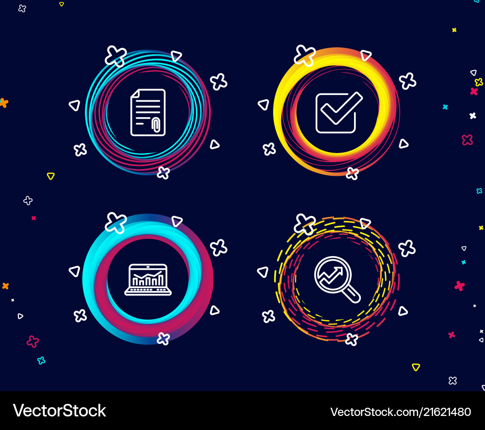 Attachment checkbox and web analytics icons Vector Image