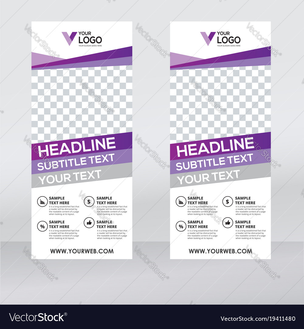 creative roll up banner design template royalty free vector