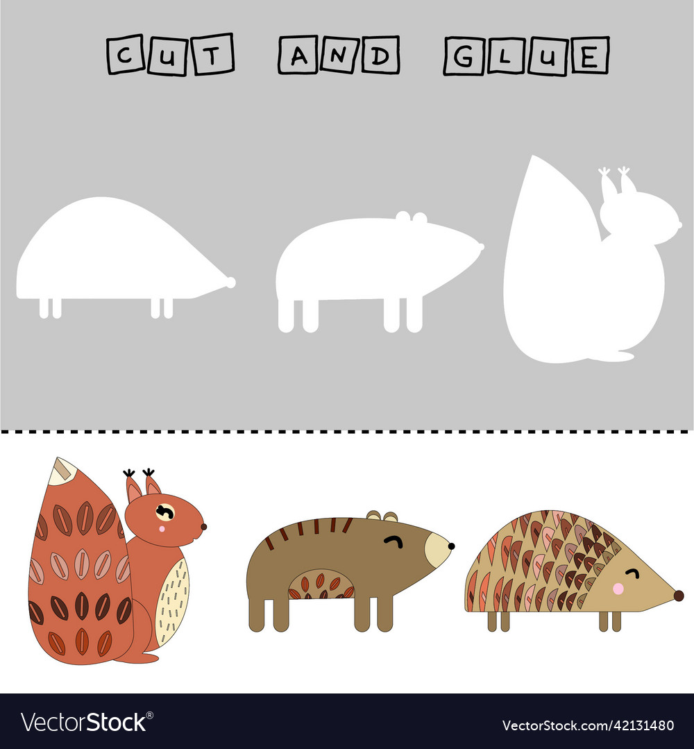 Cut and glue 3 Royalty Free Vector Image - VectorStock