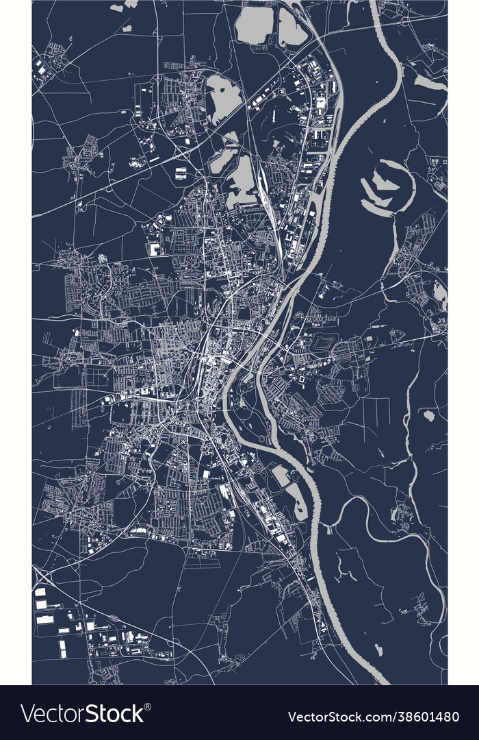 Map city magdeburg germany Royalty Free Vector Image