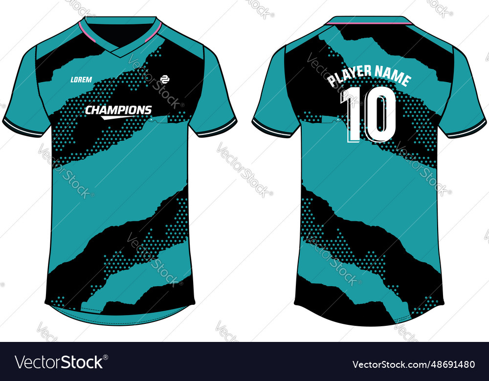 Sport t-shirt jersey design flat sketch abstract Vector Image