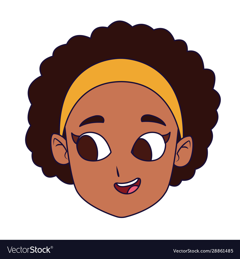 Cartoon Afro Girl Face Icon Royalty Free Vector Image