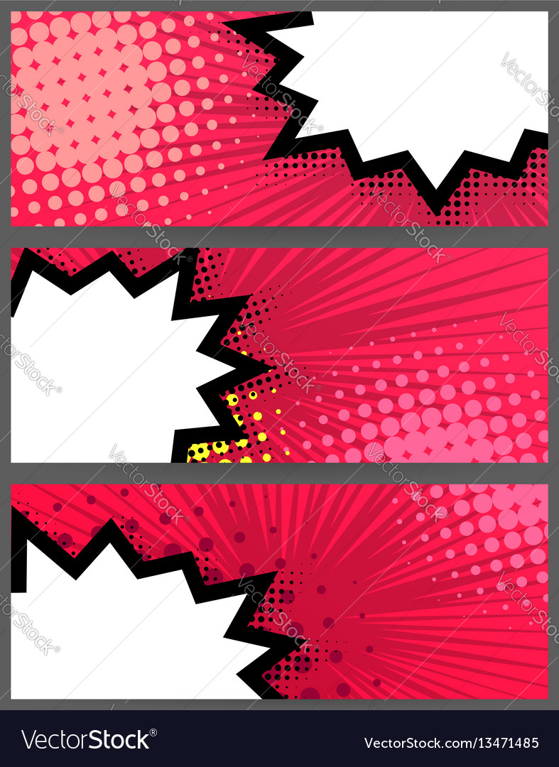 Comic Book Balloon Horizontal Pink Blank Banner Vector Image