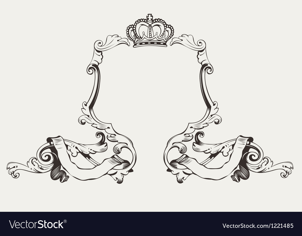 Download Elegant royal frame with crown Royalty Free Vector Image