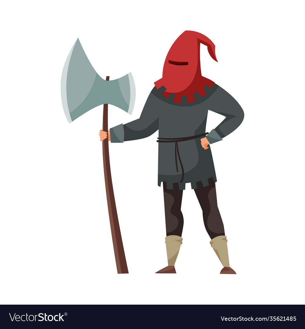 Medieval executor or headman wearing red hat