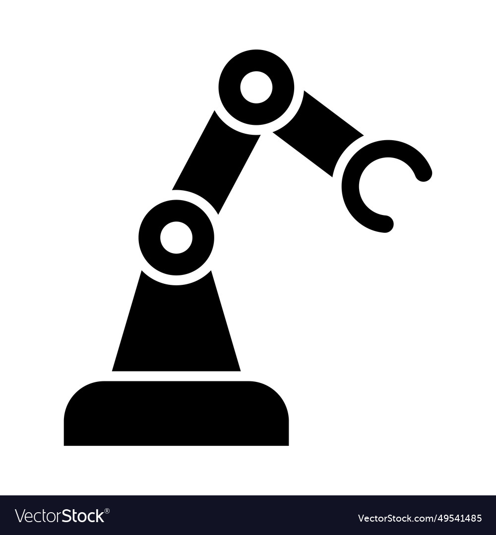 Robotic arm glyph icon for personal