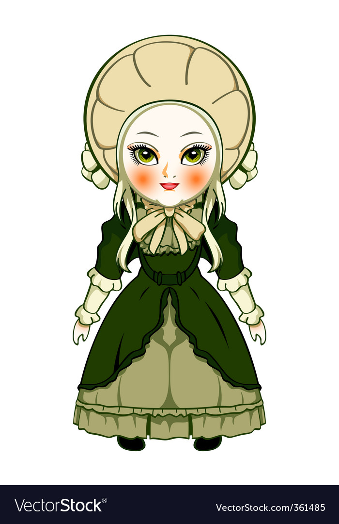 Victorian doll Royalty Free Vector Image - VectorStock