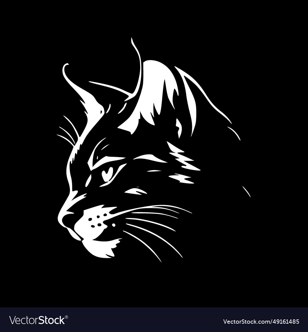 Wildcat - black and white isolated icon Royalty Free Vector