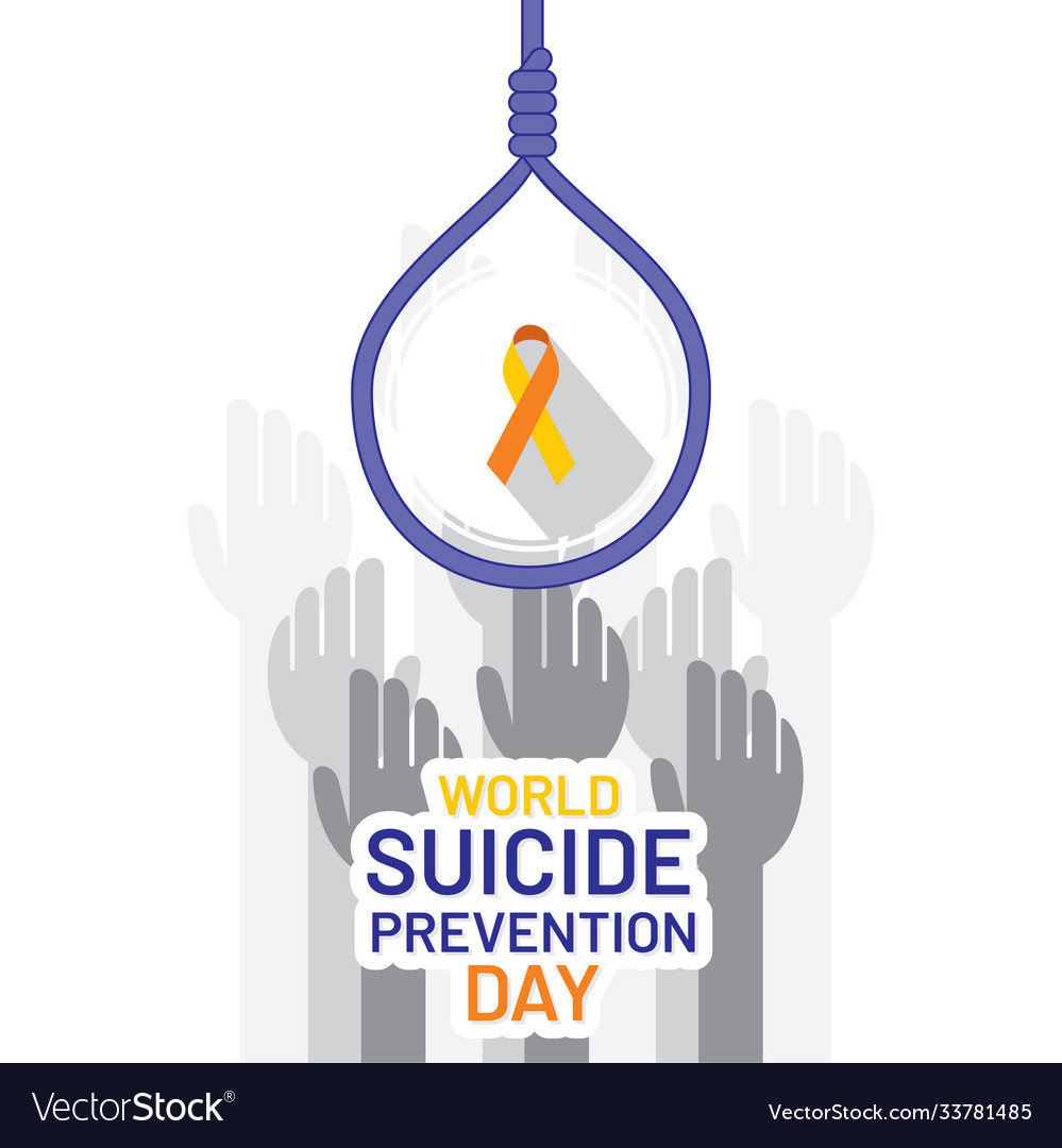 World suicide prevention day poster design Vector Image