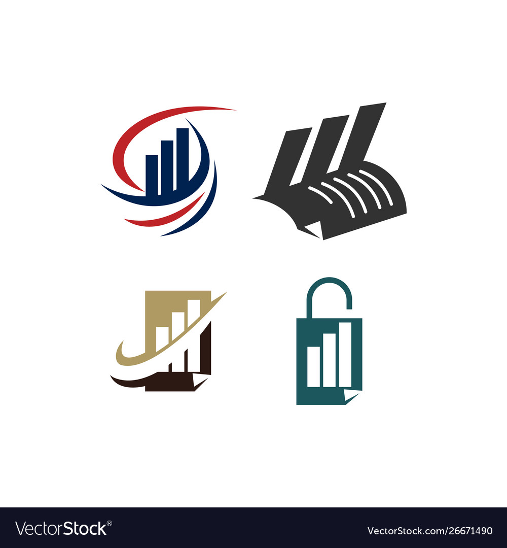 Accounting tax financial business logo design set Vector Image