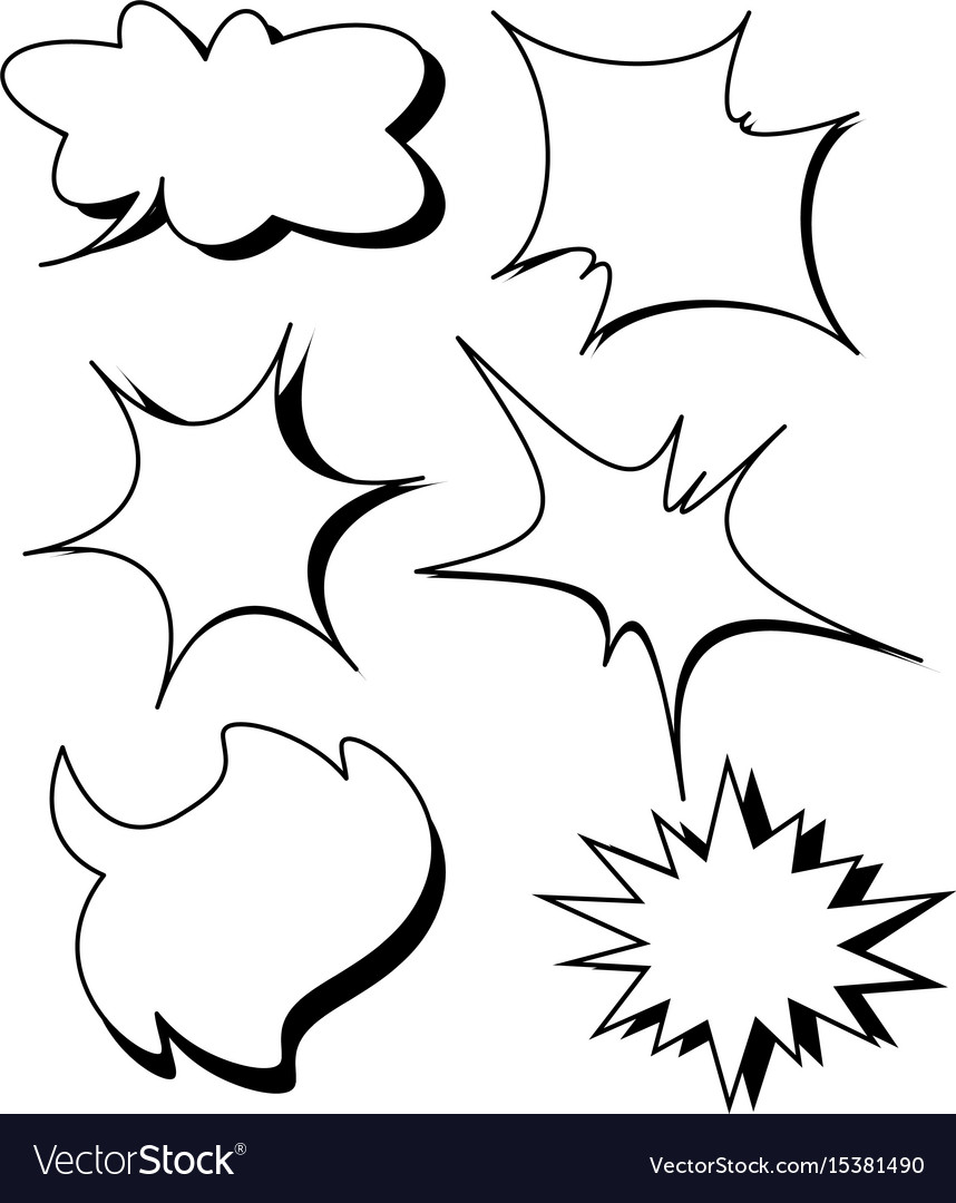 blank template comic text speech bubble star set star templete