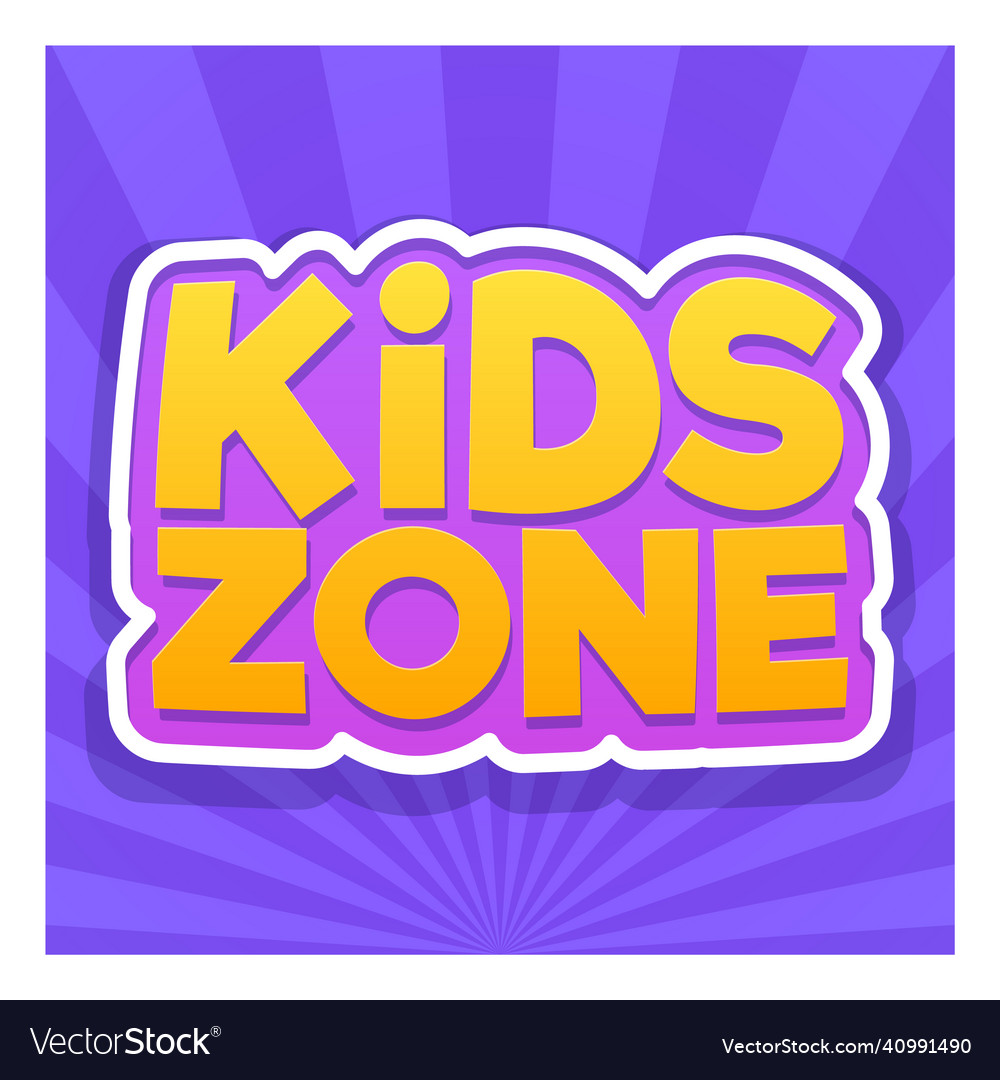 Kids zone logo children playground area banner Vector Image