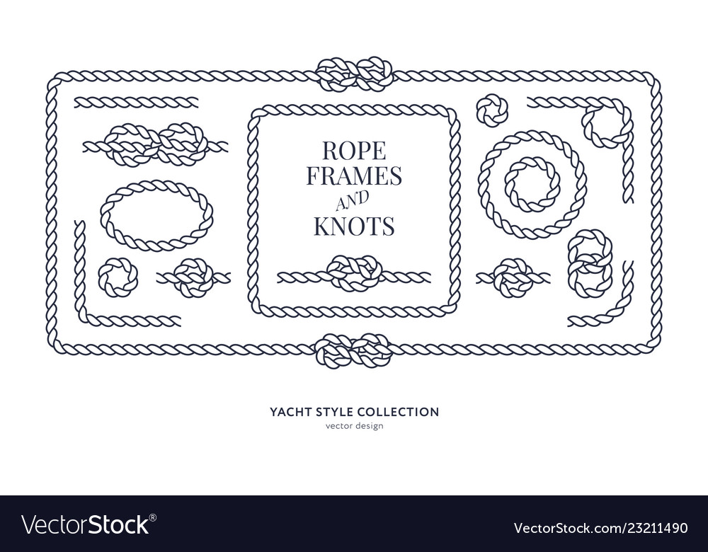 Nautical rope knots and frames vector image Nautical rope knots and frames