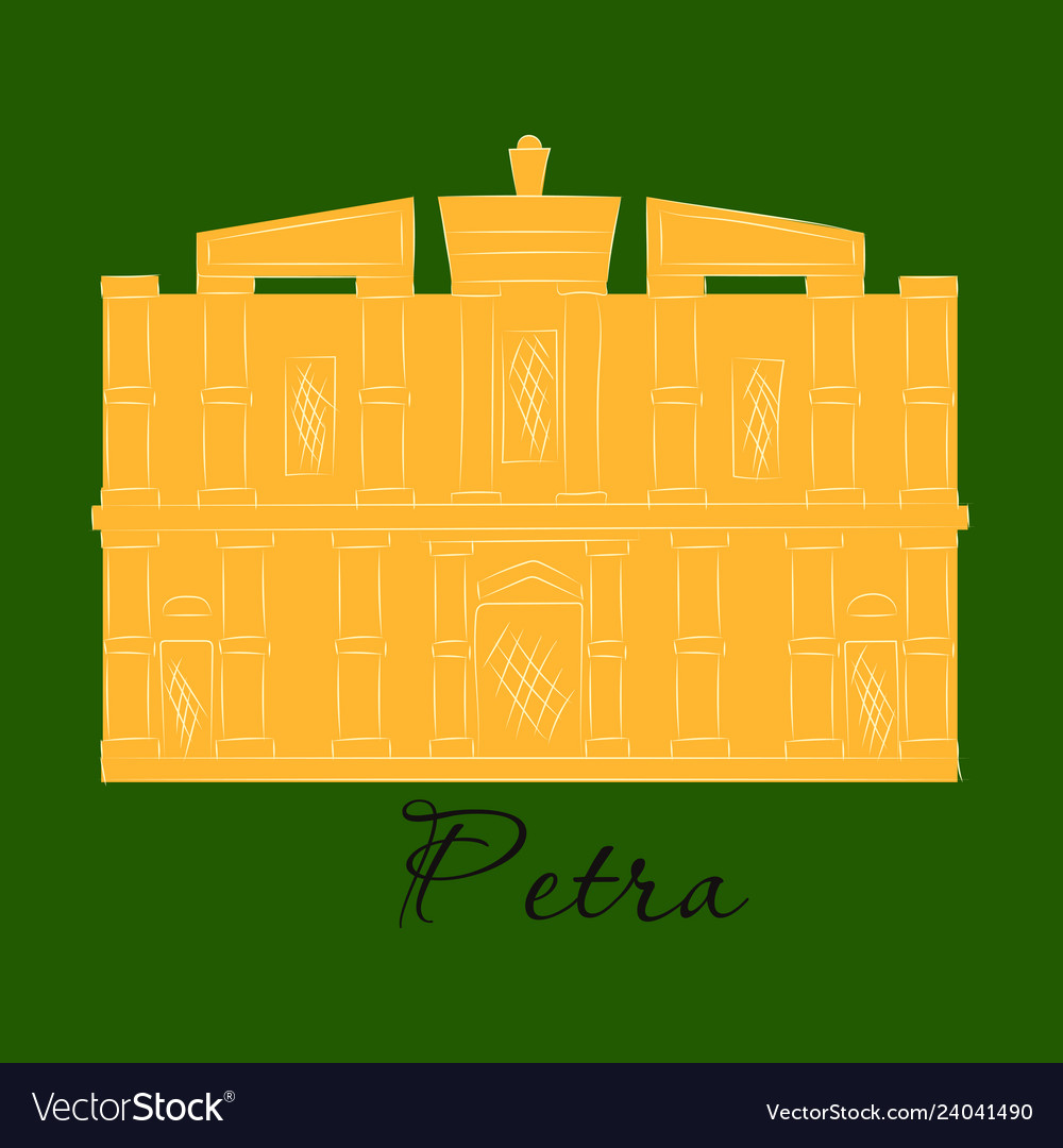 One New 7 Wonders World Petra Royalty Free Vector Image one-new-7-wonders-world-petra-royalty-free-vector-image