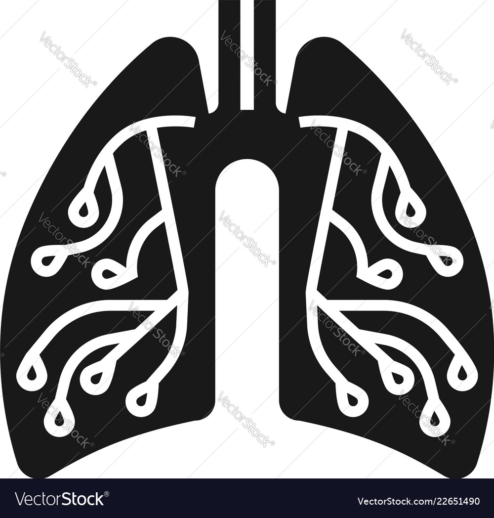 Pneumonia lungs icon simple style Royalty Free Vector Image