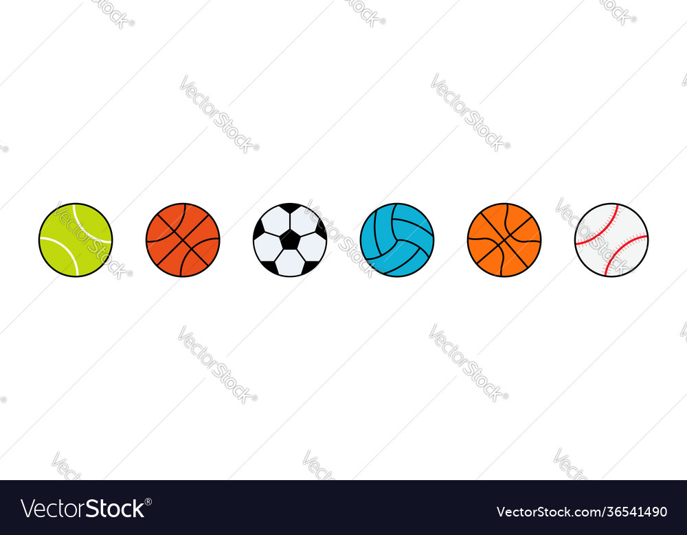 Sport ball icons balls forfootball baseball vector image Sport ball icons balls forfootball baseball