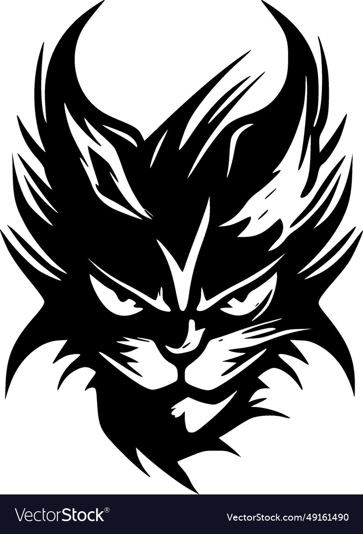 Wildcat - minimalist and flat logo Royalty Free Vector Image