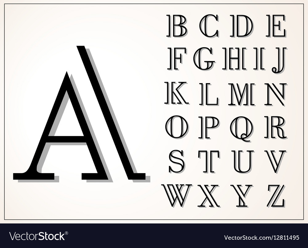 A light and elegant display font lines of equal Vector Image