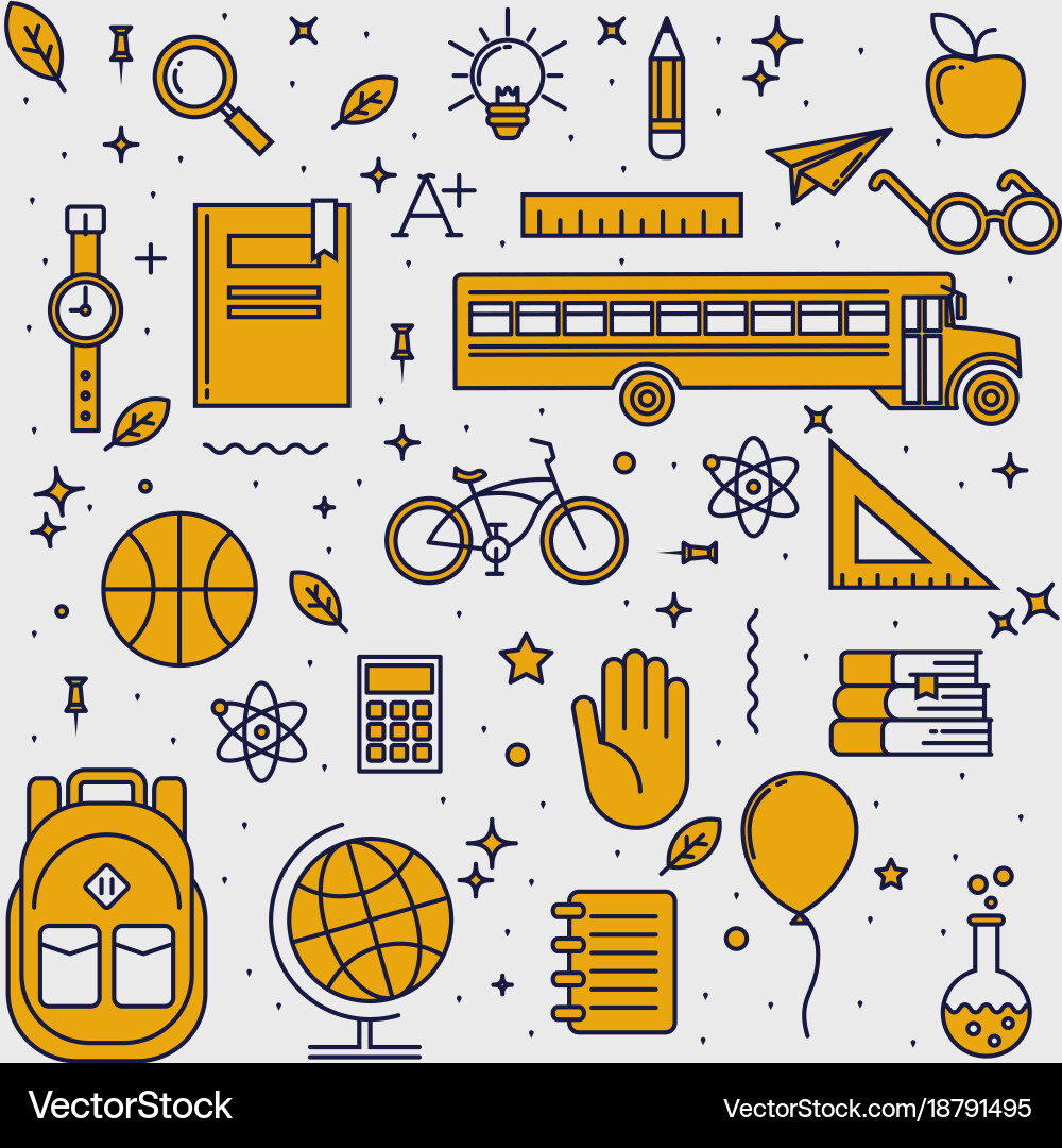 Back to school pattern Royalty Free Vector Image