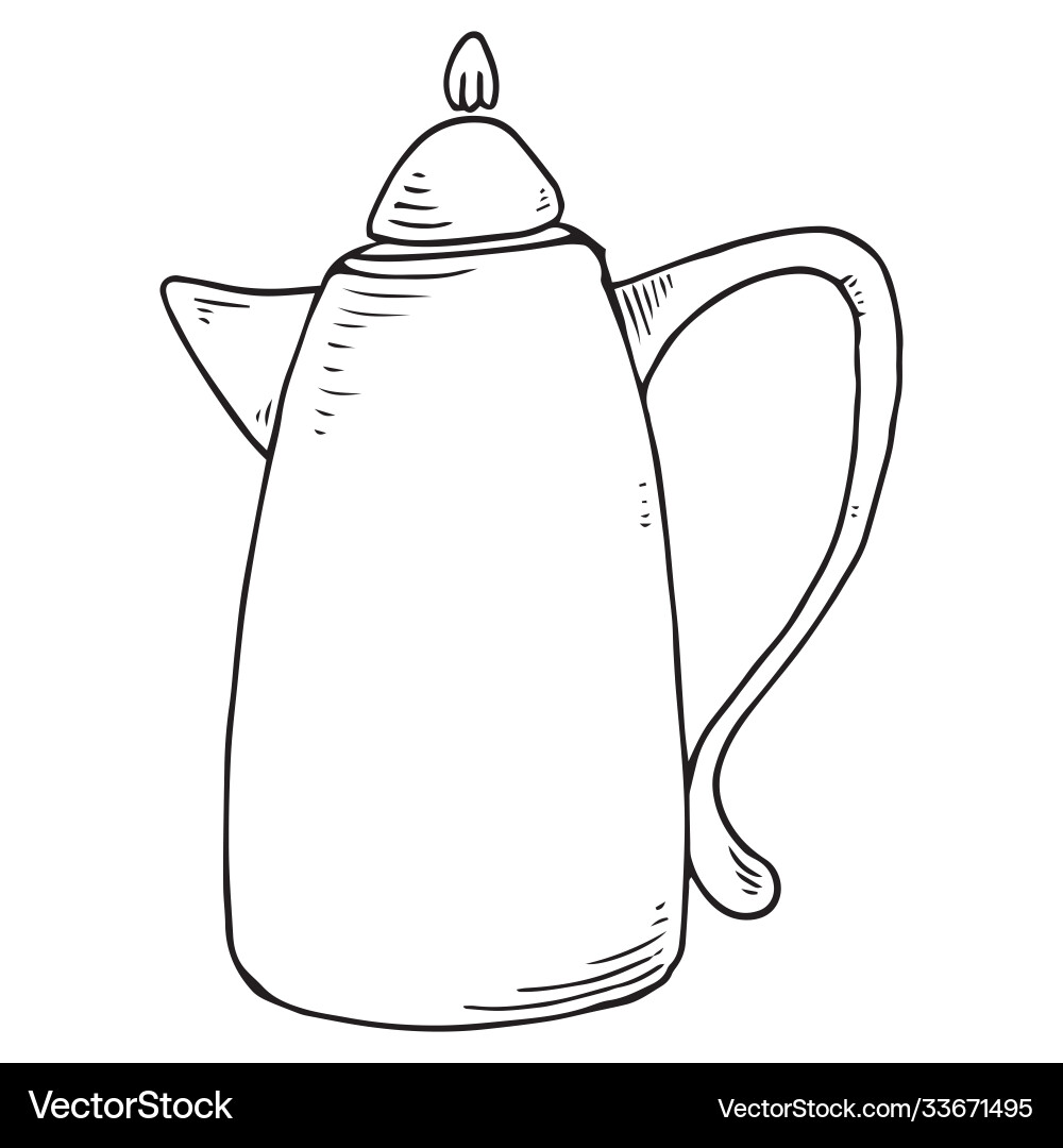 Ceramic coffee pot icon glass tea pot hand Vector Image