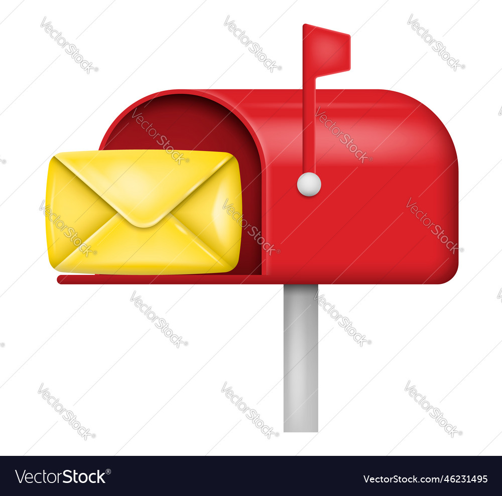 Realistic mailbox letters set