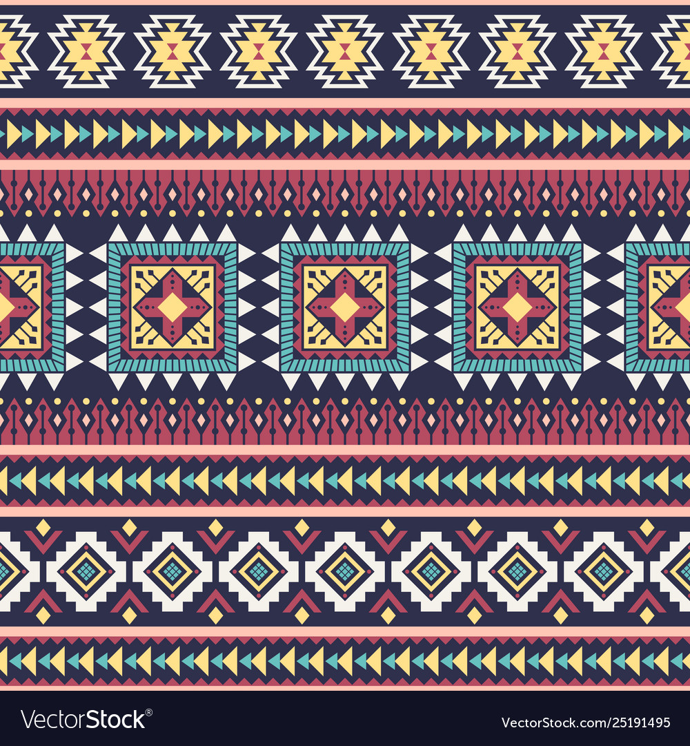 Tribal geometric seamless pattern Royalty Free Vector Image